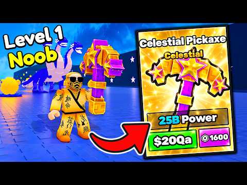 Thumbnail for a creator video about maxing the pickaxe in Break and Steal an Egg